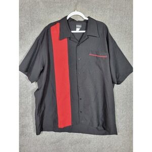 Be Retro Bowling Shirt Mens‎ Size 4X Black Red Short Sleeve Button Up USA Made